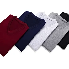Zogaa Sweater Men Clothes Autumn Winter Warm Cashmere Wool Pullover Homme Classic Casual V-Neck Sleeveless Vest Sweaters