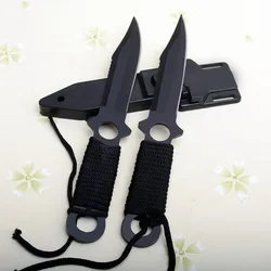 Couteau de poche d'extérieur, couteau de survie, couteau de chasse fixe en acier inoxydable, couteaux de chasse avec gaine, 1 pièce 