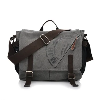 

Men Leisure Travel Crossbody Bags Prints Canvas Shoulder Bag Student Fashoin Vintage School Laptop Bookbag