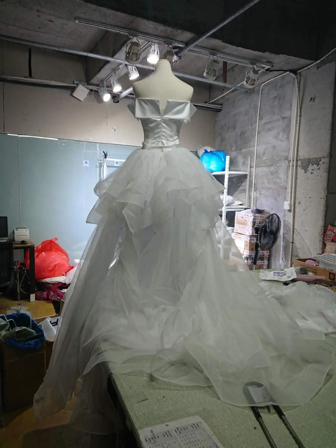 Женское платье с юбкой годе Vivian's Bridal Элегантное свадебное со съемным шлейфом