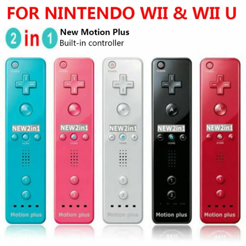 2 In1 Wireless Gamepad Remote Controller Built-in Motion Plus For Nin Tend Wii U Joystick Joypad Remote Control For Wii /wii U