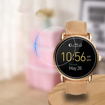 

2pcs 2.5D 9H Clear Tempered Glass Screen Protector For Fossil Q Wander/ gen 5 carlyle Smartwatch Screen Film