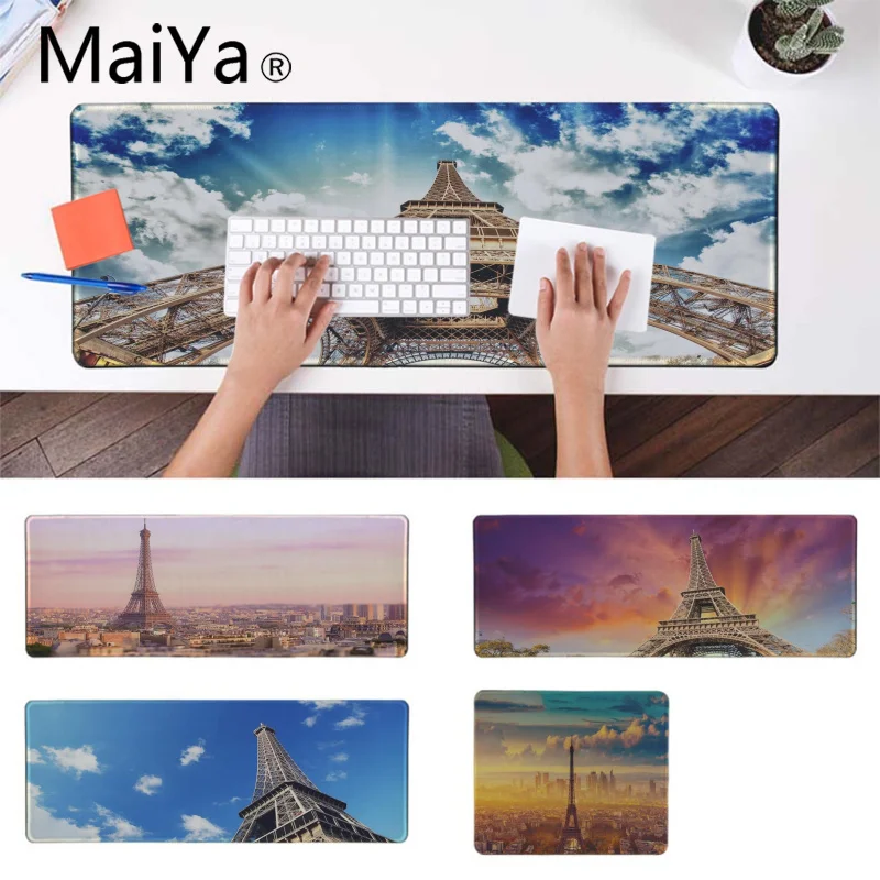 MaiYa Эйфелева башня Пейзаж резиновый коврик для мыши игры большая акция большой игровой коврик для мыши клавиатуры коврик