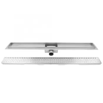 

80cm Stainless Steel Linear Floor Drain Rectangular Round Plaid Shower Drain for Bathroom