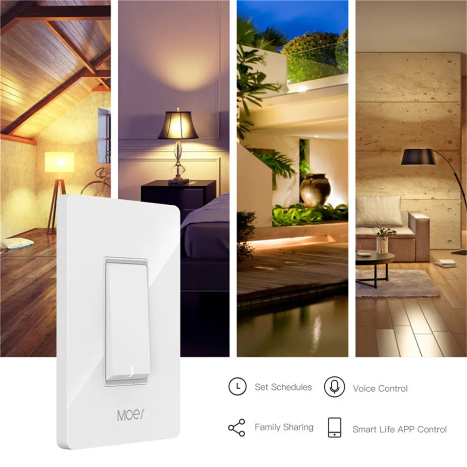 3 способа WiFi умный светильник переключатель светильник Управление вентилятором приложение дистанционное управление работает с Alexa и Google Home, не требуется концентратор