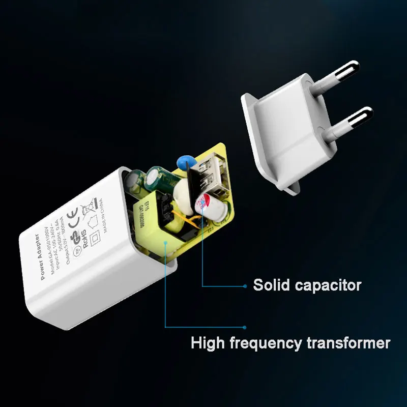 Универсальное зарядное устройство USB 5 в 1 А, адаптер питания для ЕС, настенное зарядное устройство для iphone 11 X XS, huawei, samsung, S9, для путешествий, Европейское
