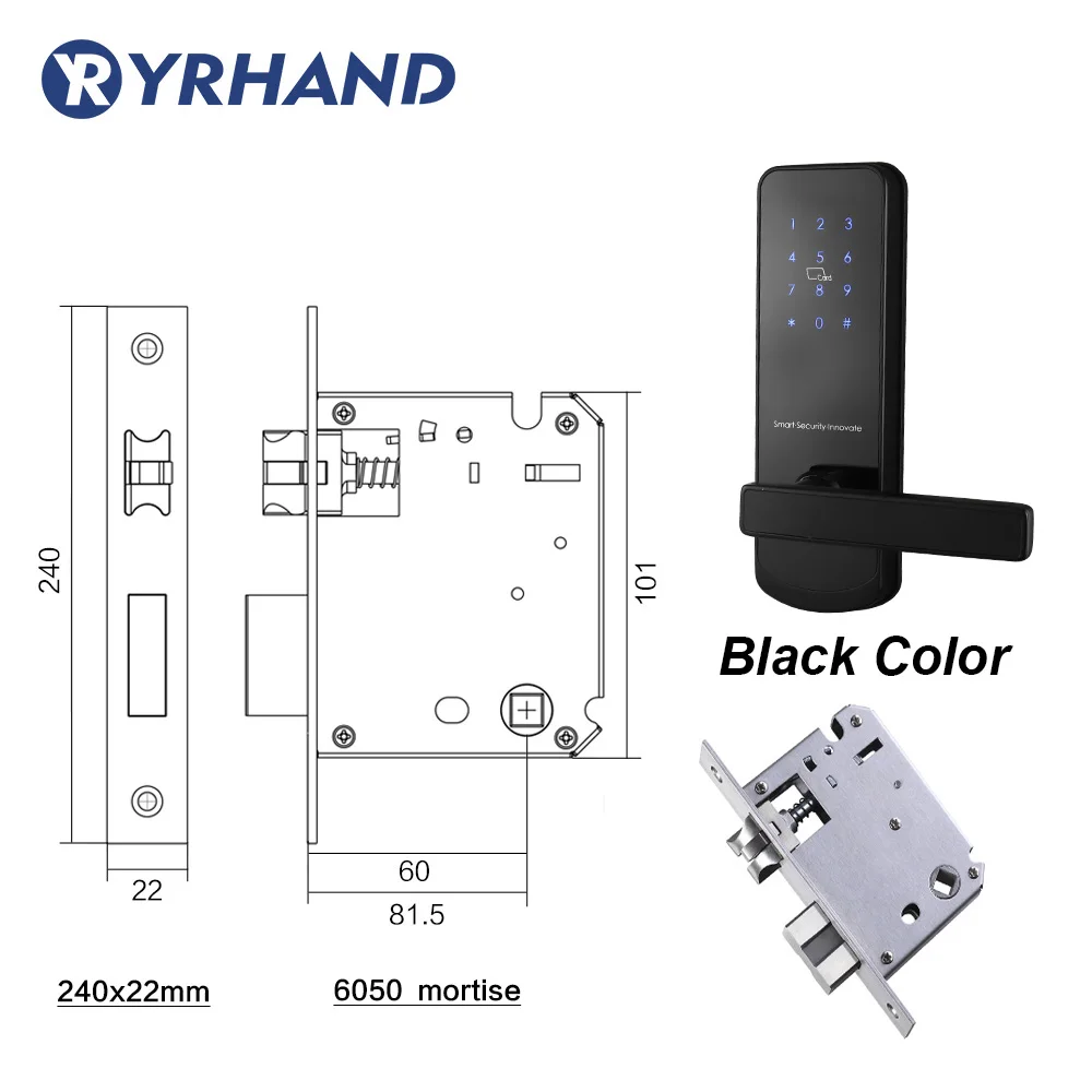6050 TTlock Bluetooth WiFi умный электронный дверной замок с клавиатурой умный дверной замок для дома Airbnb дом квартира с приложением пульт дистанционного управления - Цвет: 6050