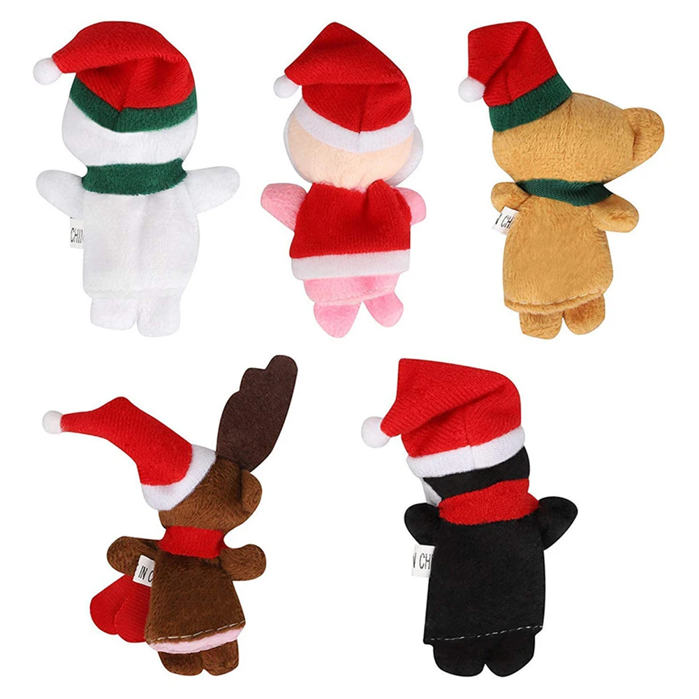 Рождественские украшения 5/10 шт мини мишка Санта рождественское плюшевое пальчиковые игрушки говорить реквизит для дома искусственные