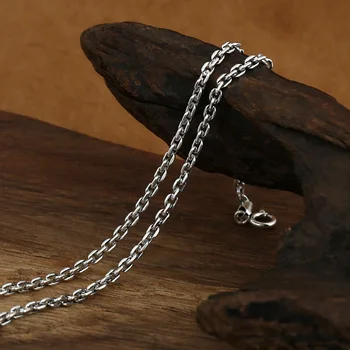 

925 Sterling Silver Necklaces Men Women S925 Thai silver O Shape Cross Chains Boys Girls Jewelry Accessories 2.5mm 45cm-80cm