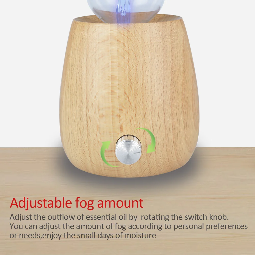 Round solid wood Waterless aromatherapy,no water scent machine,essential oil aroma diffuser aromatherapy home spa gift office