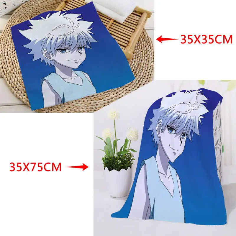 Пользовательские HUNTER×HUNTER печать полотенца s квадратные прямоугольные полотенца Размер 35x35 см 35x75 см хлопок полотенце для лица Ткань Пользовательский логотип - Цвет: 21