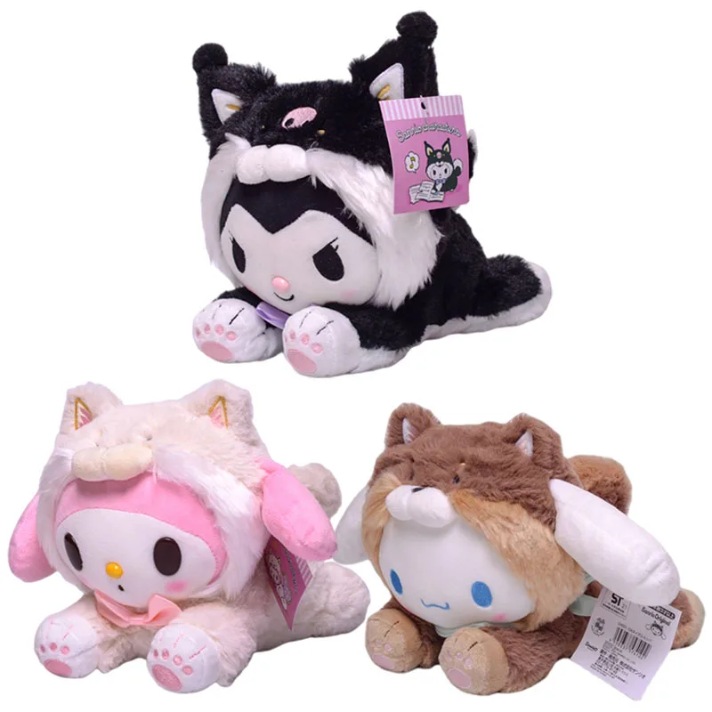 23 см Мультяшные мягкие животные Kuromi My Melody Cinnamoroll Плюшевые игрушки Аниме кавайные