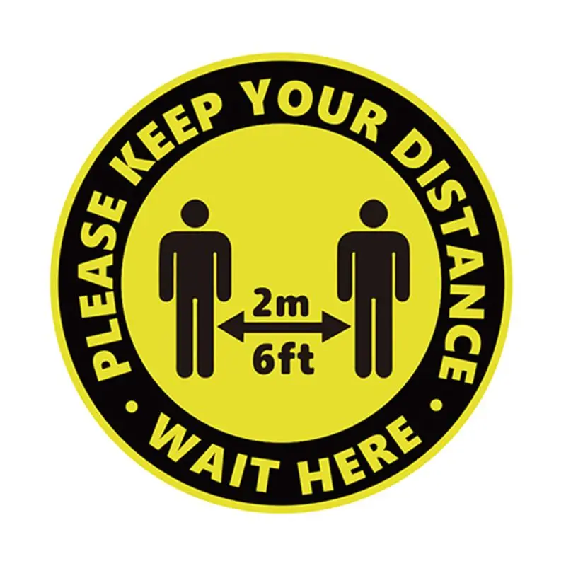 Free shipping Round Sticker Keep Social Distance Safety Floor Sign People Gathering Control |