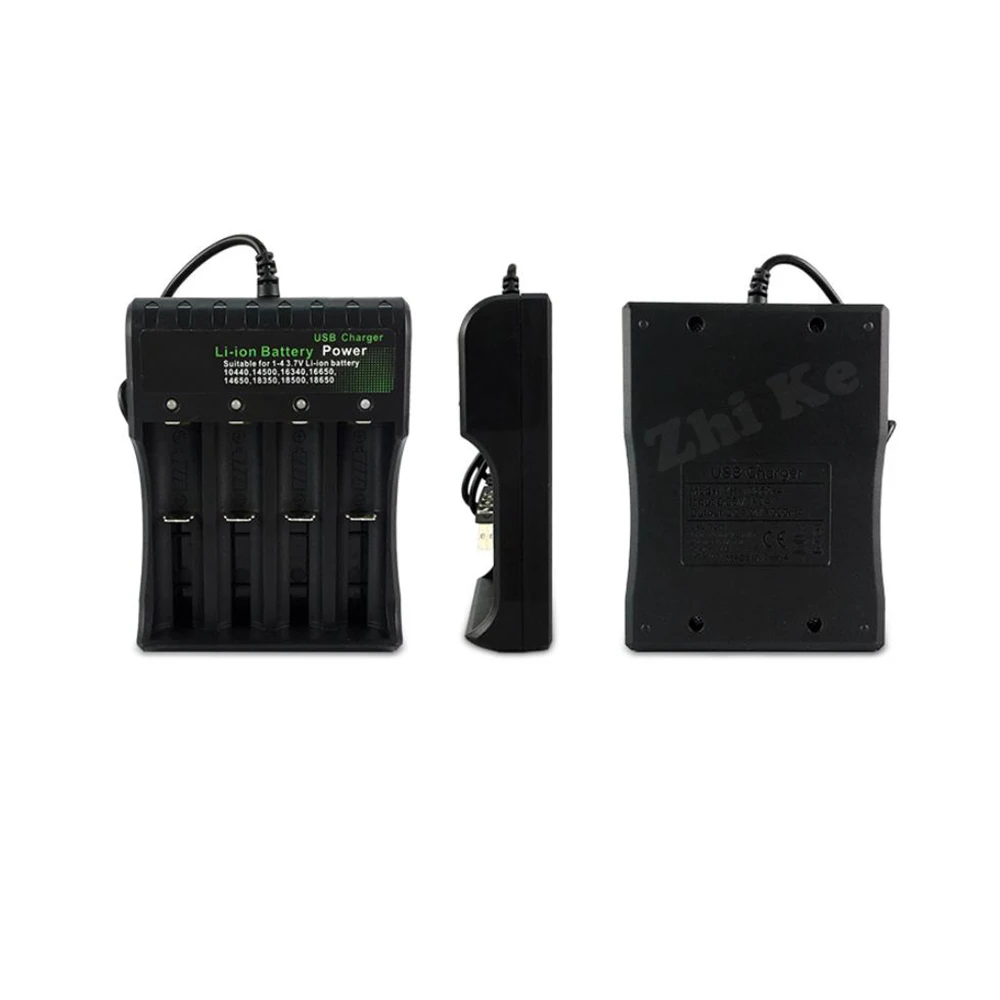 1/2/4 Slot 18650 26650 Battery Charger LED Smart Quick Charging USB Rechargeable Lithium Battery Charger Dock Station Cradle
