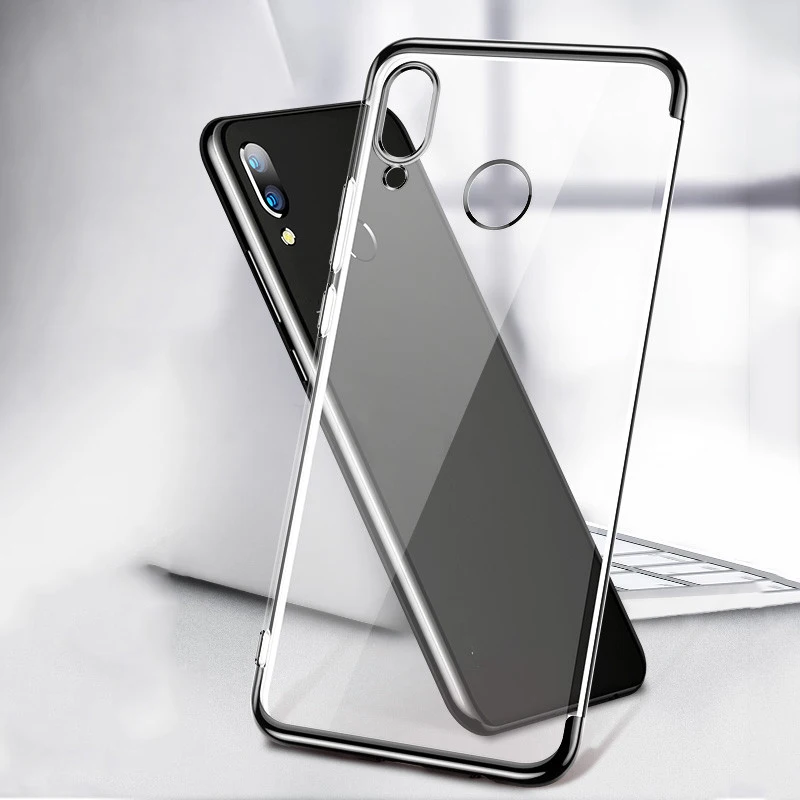 Чехол для Huawei P Smart Plus Psmart P Smart Z Роскошный качественный мягкий ТПУ прозрачный чехол с кристаллами - Цвет: Black