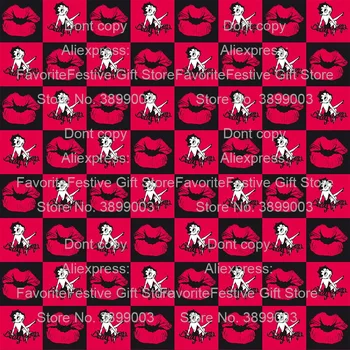 

Sexy Betty black Red rayon Cotton Fabric for Baby Girl Dresses Clothes Curtain Cushion Cover Quilting Sewing DIY cloth fabric