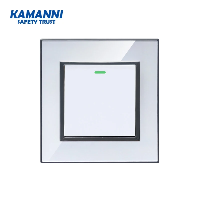 

kamanni LED Light black Switch 1 2 3 4 Button Wall Switch Luxury Crystal Glass Panel Switch Interruptor 16A EU Standard