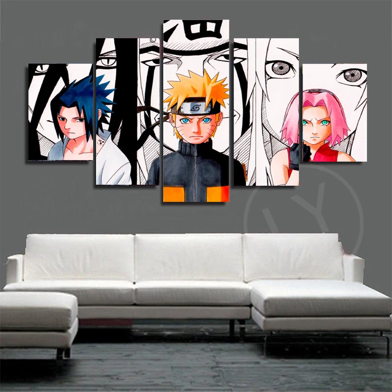 Tableau 5 pièces Naruto X Sasuke X Sakura