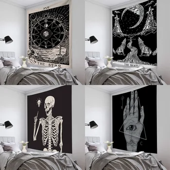 

Dorn Tapestry Wall Hanging Witchcraft Hippie Beach Throw Rug Carpet Sun Moon Tapestries Bohemian Home Art Psychedelic Decor