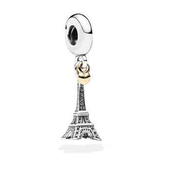 

Free Shipping Authentic 925 Sterling Silver Eiffel Tower Dangle Charm Fit Original Pandora Bracelet For Women DIY Jewelry Bead