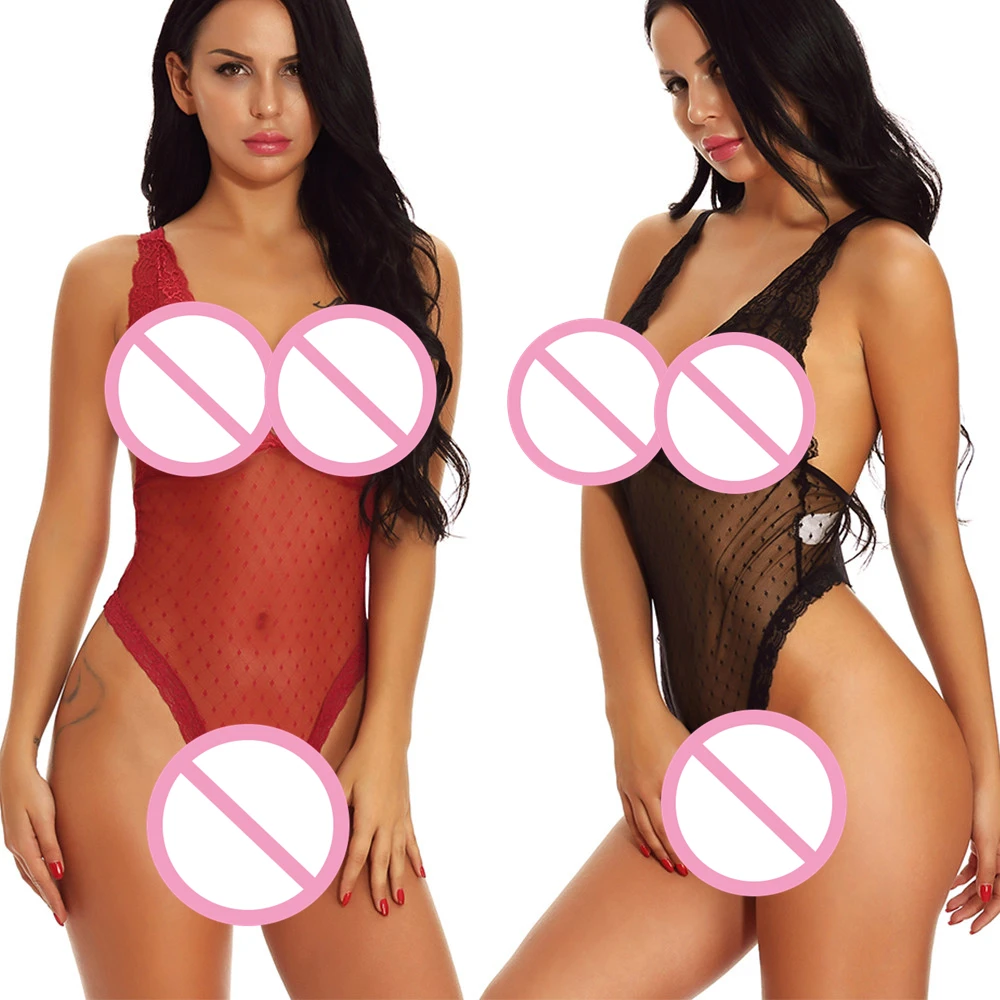Temptation Lace Pajamas Solid Color Jumpsuit perspective Women Sexy Sling Underwear Ladies sexy lace solid teddy bodysuit