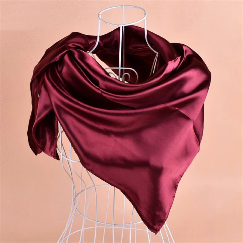 90 см большой квардратный шелковый шарф для женщин шаль головной убор женские профессиональные квадраты Дизайн Шелковые карнизы ярких цветов