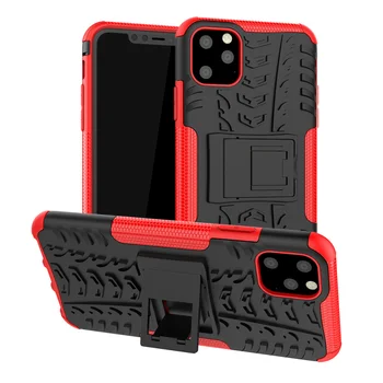 

50pcs/lot For iPhone 11 Pro 5.8 11 6.1 inch Tyre Heavy Duty Armor Shockproof Hard Case with Stand For iPhone 11 Pro Max 6.5 inch