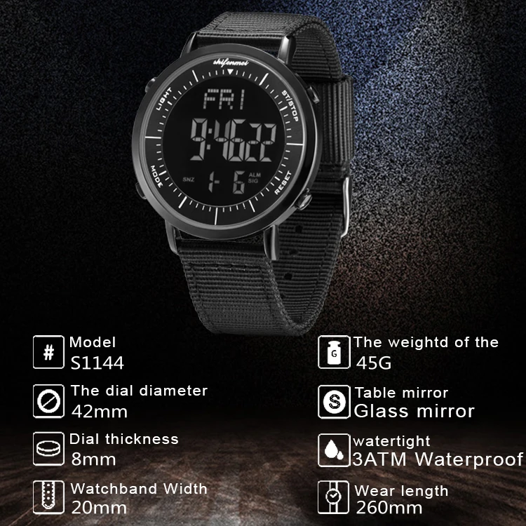 Shifenmei мужские спортивные часы для улицы СВЕТОДИОДНЫЙ дисплей недели секундомер дисплей хронограф 30 м водонепроницаемые часы Relogio Masculino