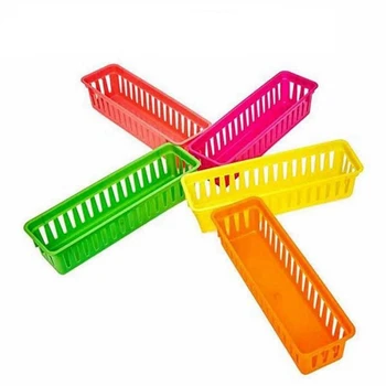 

8-Piece Classroom Pen and Pencil Basket Tray Student Office Stationery Storage Basket, Multiple Colors