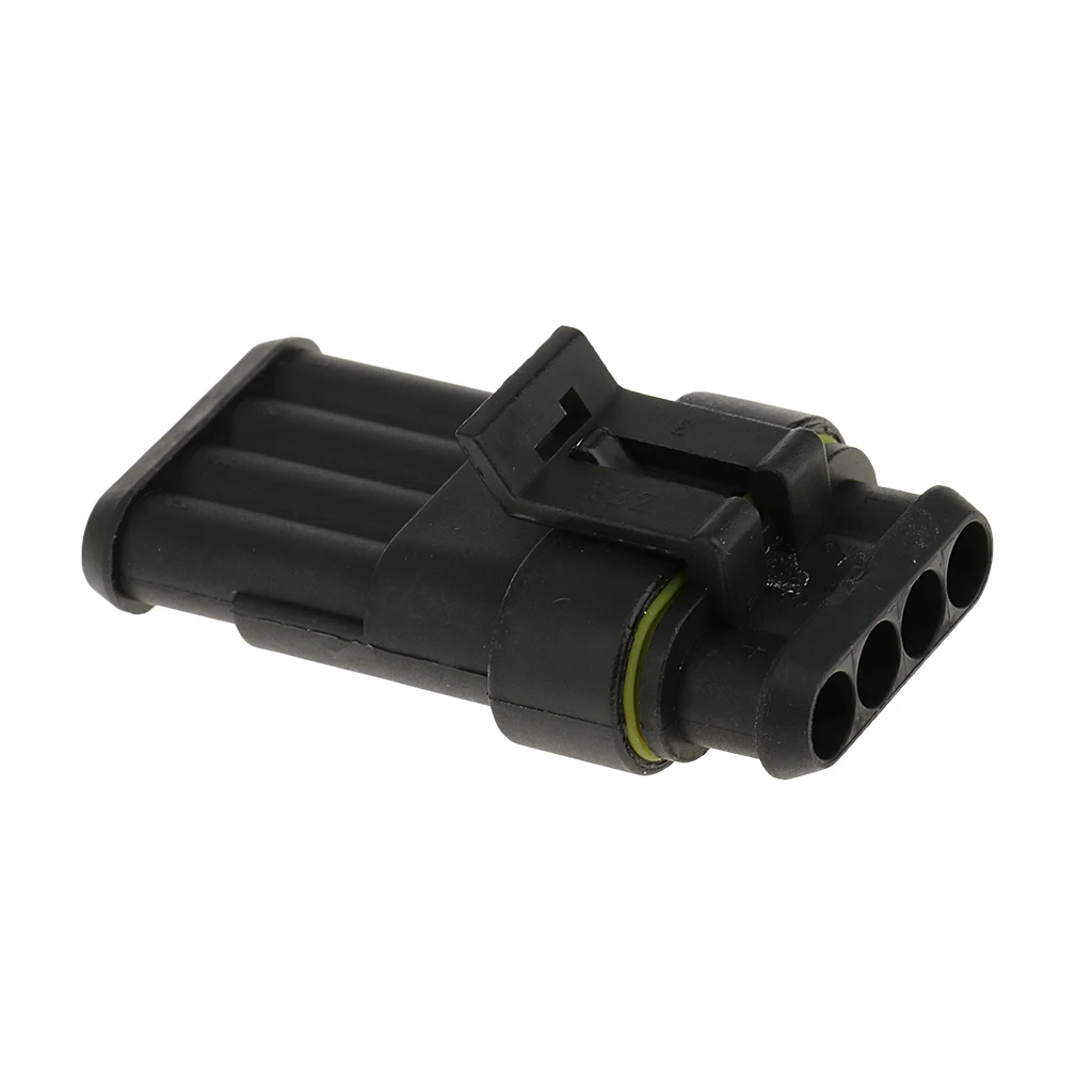 10 Kits 4 Pin Way Sealed IP68 Electrical Wire Connector Plug 1.5mm Terminal