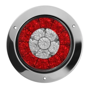 

4-inch Tail Lights Red+White Brake Stop Turn Signal 12V Waterproof Round