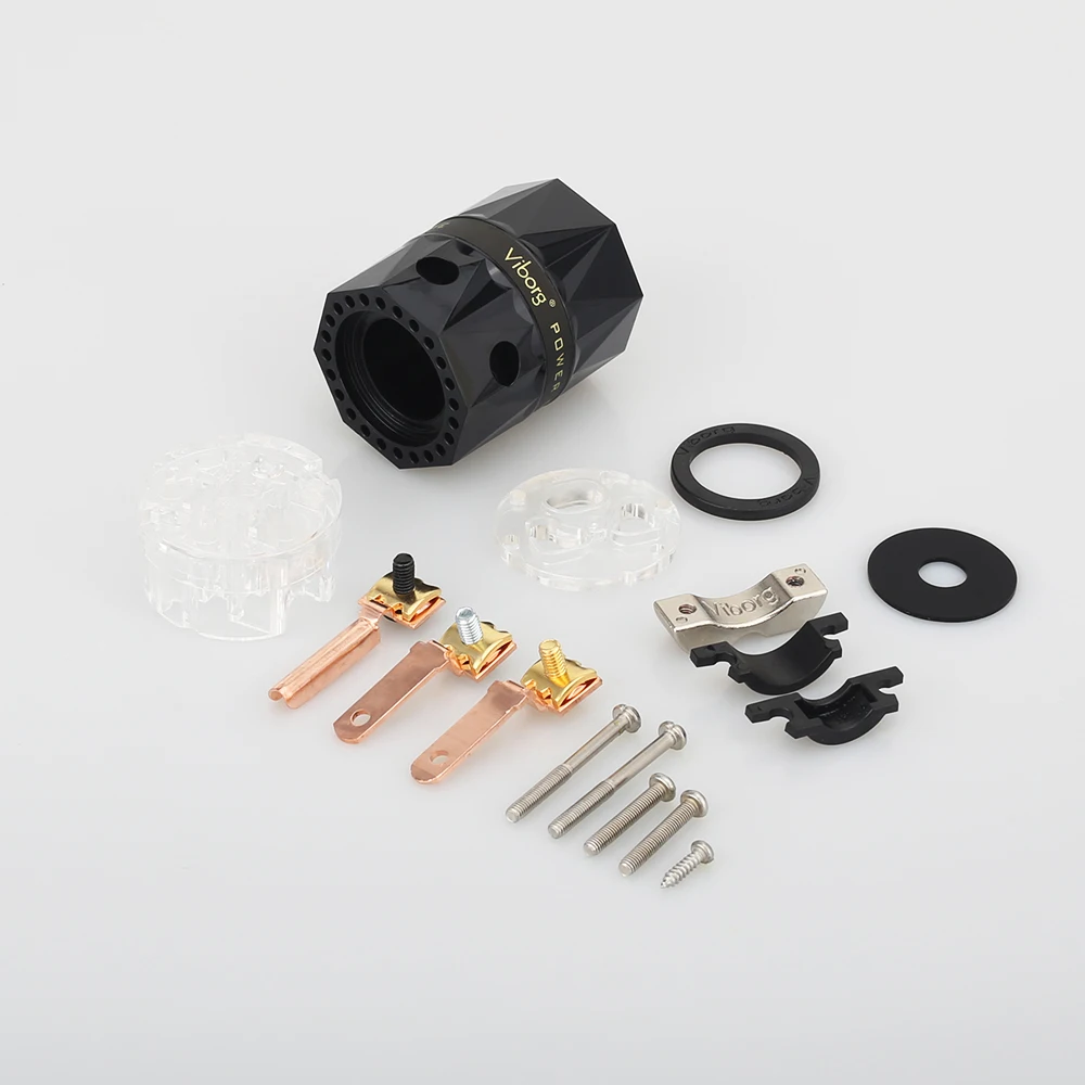 Najtaniej Viborg VM503 górna przezroczysta wtyczka zasilania przezroczyste czyste srebrne miedziane złote rodowane dostępne Hi wtyk końcowy złącza IEC