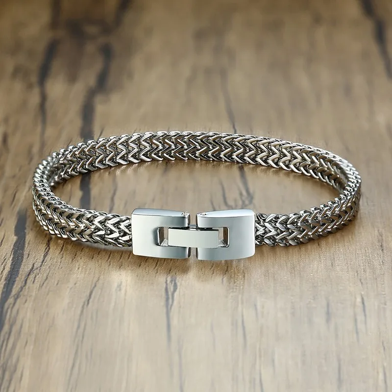 Mens Stainless Steel Double Rope Chain Bracelet Jewelry chain bracelet stainless steel bracelets stainless steel jewelry