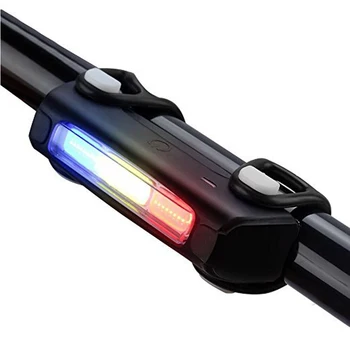 

Bike Tail Lights Ultra Bright Cycling USB Rechargeable Bicycle Rear LED Head Front Night Safety Light Red and Blue White 7 Modes
