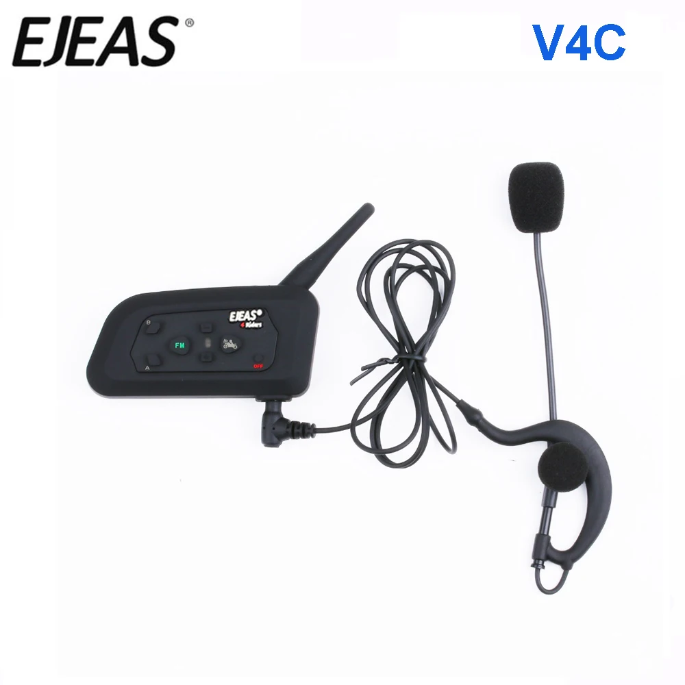1PCS Football Referee Intercom Headset EJEAS V4C 1200M Full Duplex Bluetooth Headphone with FM Wireless Soccer Interphone