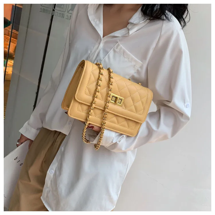 

Women Crossbody Bag Female 2019 New Brand Luxury Designer Shoulder Small Square Fashion Rhombic Chain Messenger Bag Lady Handbag