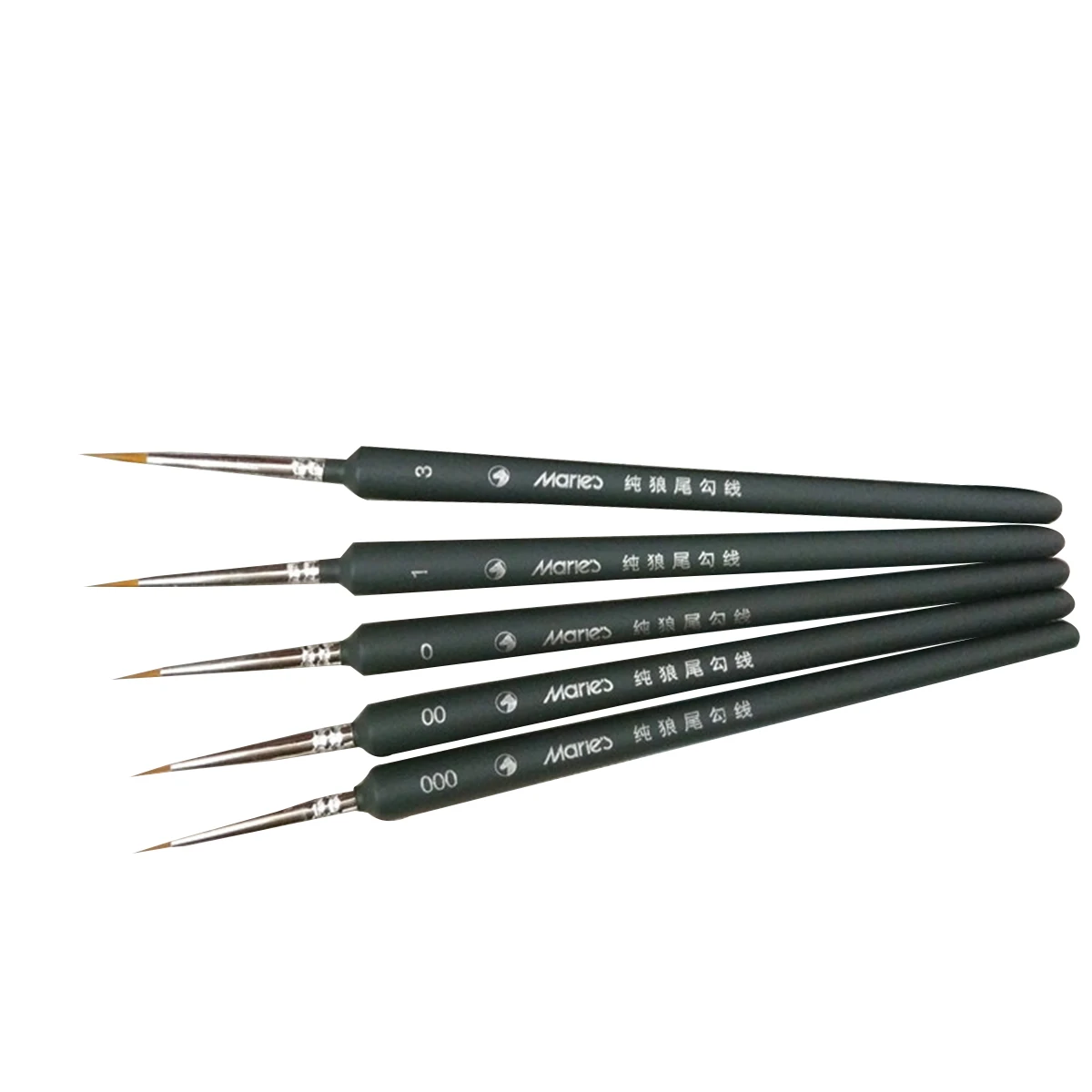 

5pcs/Pack Professional Wolf Fine Tip Nylon Hair Detail Paint Brush Set Fine Detailing Painting Drawing Supplies (000+00+0+1+3)