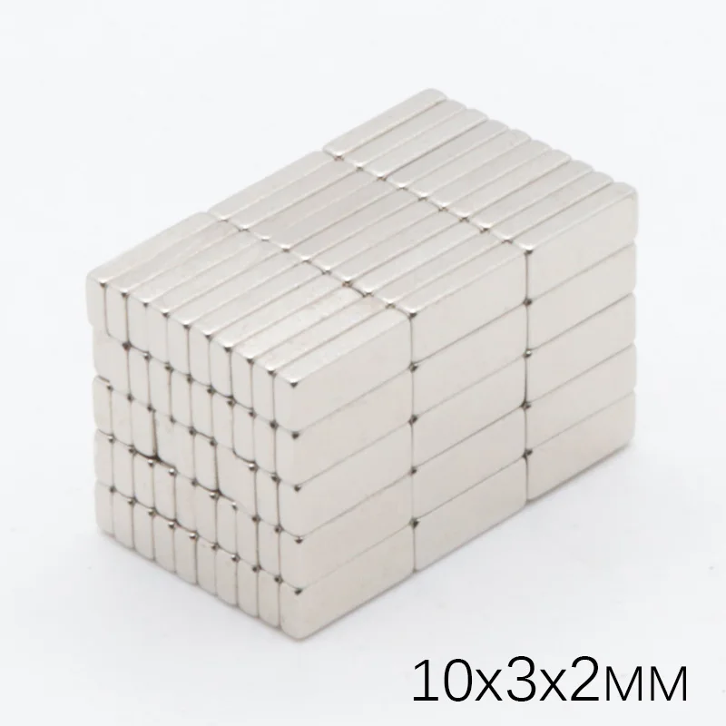 200 шт 10x3x2 мм N35 NdFeB маленький блок супер сильные неодимовые магниты 10*3*2 редкоземельные кубовидные мощные магнитные магниты
