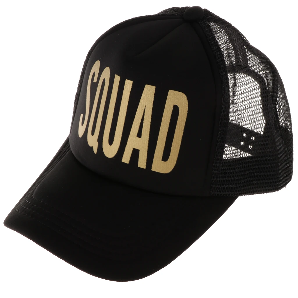 Squad Mesh Hats Hen Party Cap Snapback Hat Bridal Shower Bachelorette Party Favor for Travel Hiking Clamping