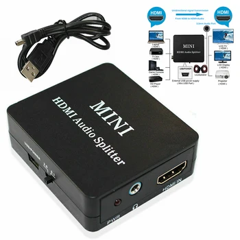 

HDMI Audio Extractor Splitter SPDIF to 3.5mm Stereo Toslink R/L 5.1 Output Audio Extractor Converter Audio Splitter with Cable