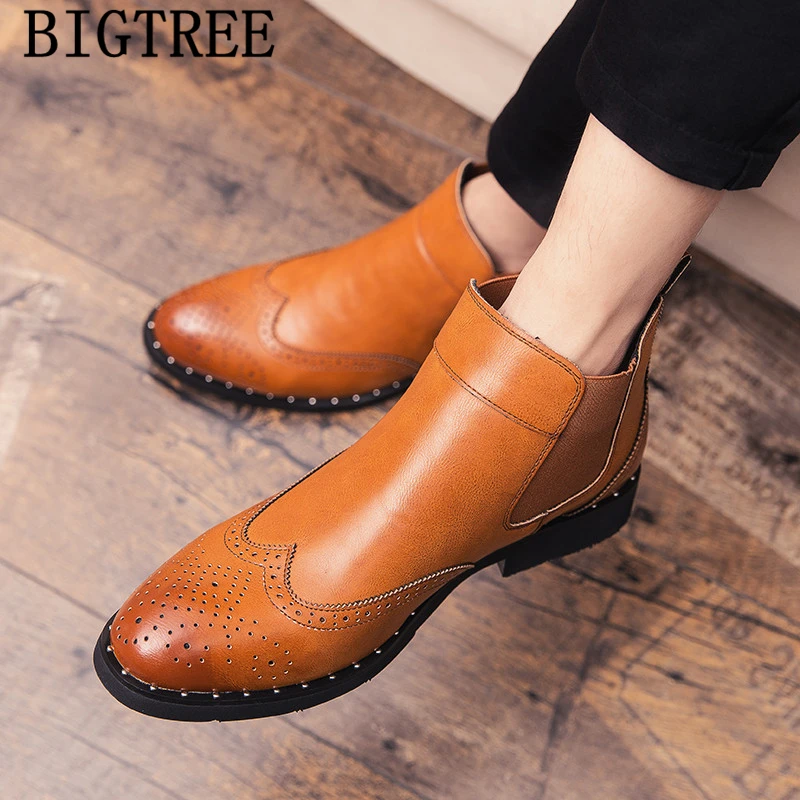 mens brogue dress boots