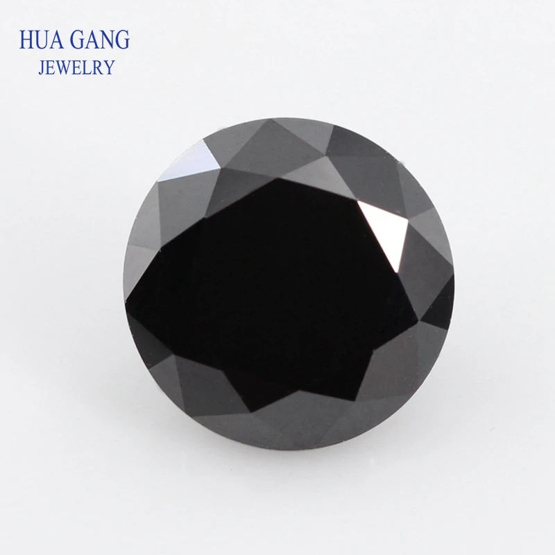 1 Carat Black Color Moissanite Stone Beads 6.5mm Brilliant Cut VVS1 Excellent Cut Tester Positive Lab Diamond For Jewelry Making
