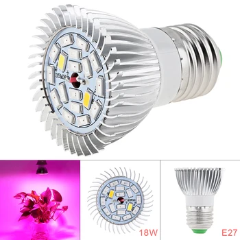 

18W 18 LEDs Plant Fill Grow Light Full Spectrum Band Red 11 Blue 3 + Warm 1 White 1 + Infrared 1 UV 1 for Grow Tent / Bonsai