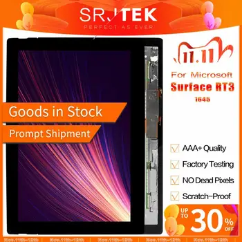 

SRJTEK 10.8" For Microsoft Surface 3 RT RT3 1645 LCD Display Touch Screen Digitizer Matrix Assembly Replacement RT3 LCD Display