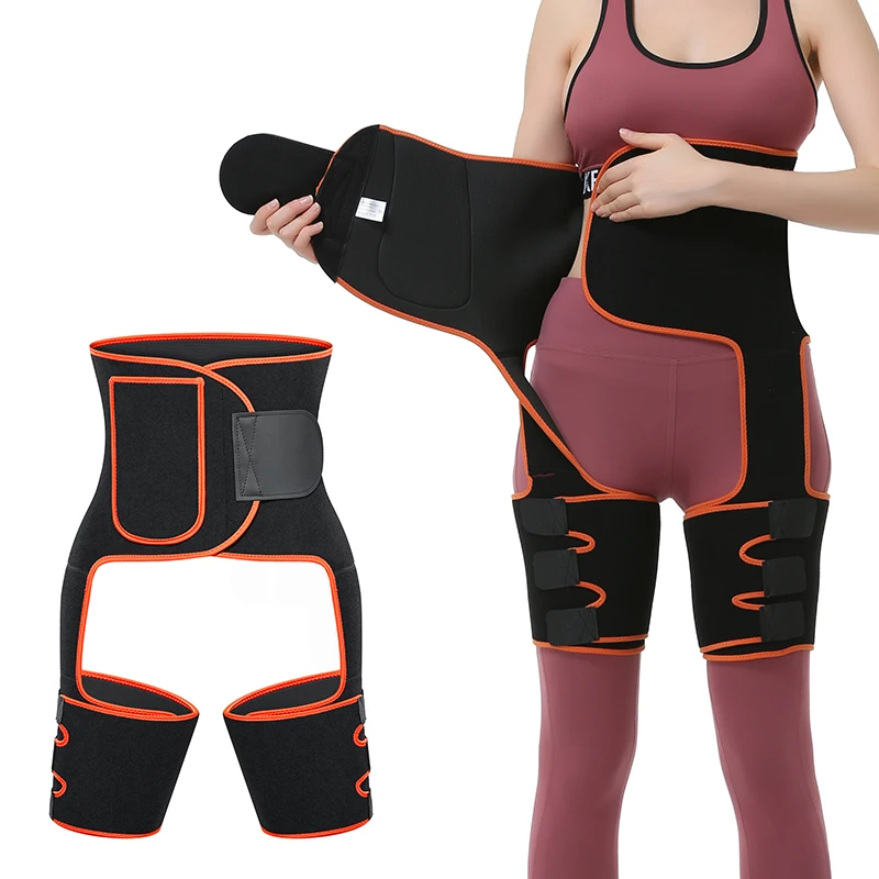 

3 in 1Women High Waist Neoprene Sweat Slim Thigh Trimmer Butt Lifter shapewear Leg Shapers Trimmer Fat Burning Compress Belt