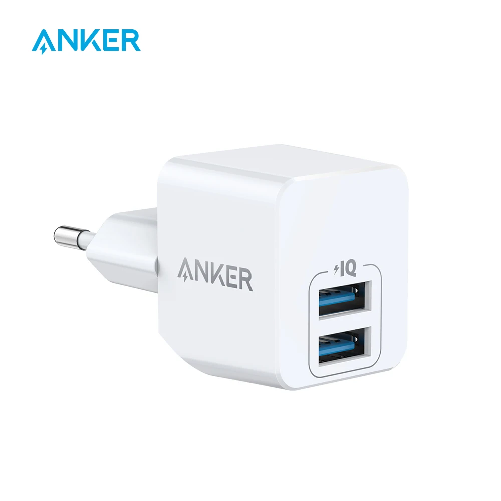 Anker USB зарядное устройство, PowerPort мини двойной порт зарядное устройство для телефона, супер компактный USB настенное зарядное устройство 2.4A выход и складная вилка|Зарядные устройства| | АлиЭкспресс
