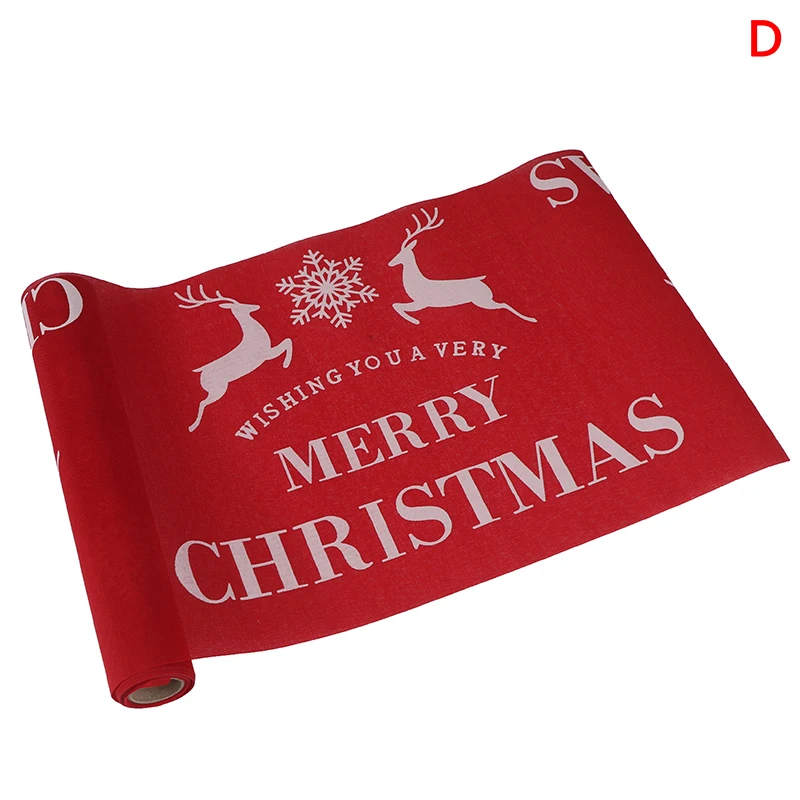 D Christmas Table Runners Tablecloth Xmas Elk New Year Party Dinner Table Decoration for Home Table Cover Party Supplies - Цвет: D