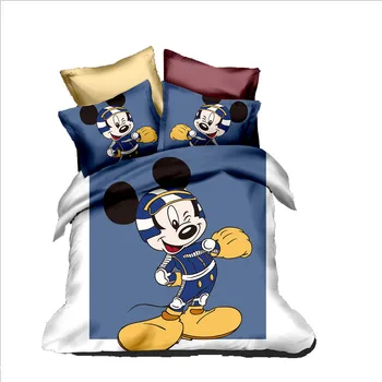 

3D DISNEY Mickey Mouse Bedding Set Single Size Quilt Duvet Cover 3pc for Kids Bedroom Decor Twin Queen Coverlets Queen Bed Linen