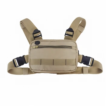 

Nylon Functional Fanny Pack Adjustable Straps Small Outdoor Fashion Tactical Chest Bag Wear Resistant Streetwear Vest Shape