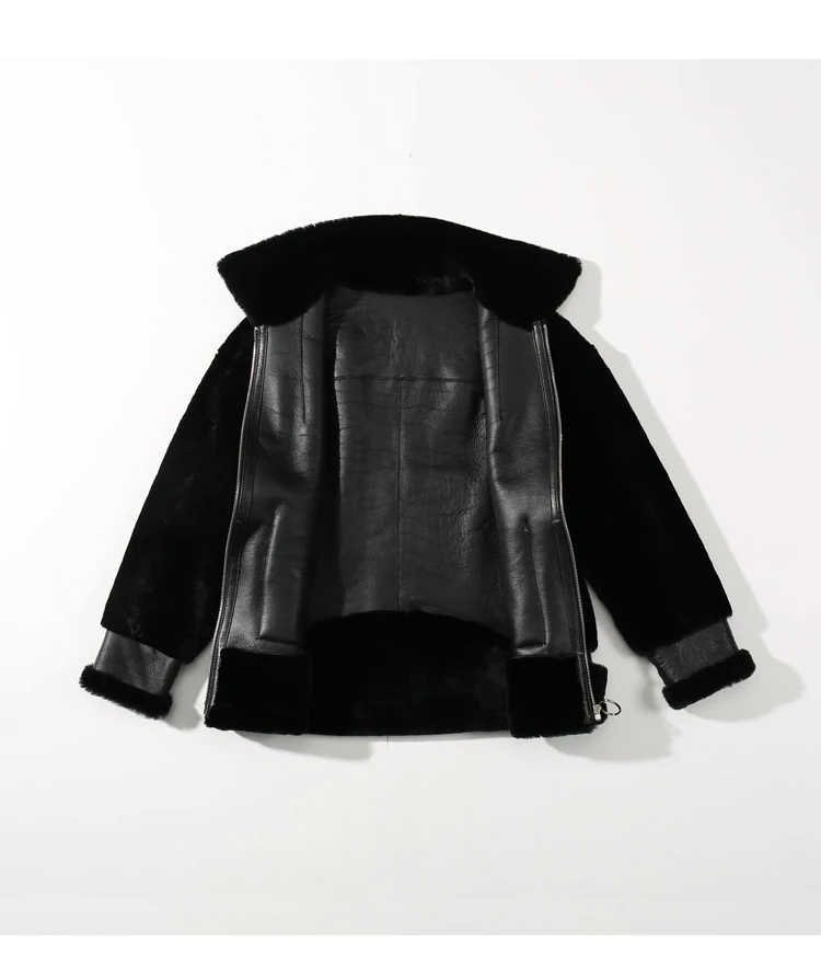 A new autumn/winter fur coat featuring female sheep sheared down version trend of skinny